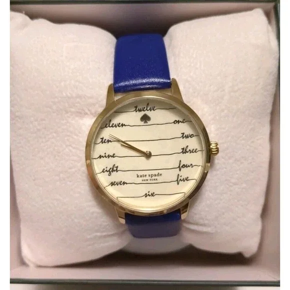 Kate Spade KSW9020 Metro Cream Dial Blue Leather Strap Women\'s Watch Kate Spade KSW9020 Metro Cream Dial Blue | Mercari main image 4